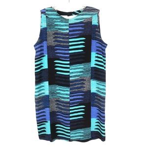 Mara Hoffman mini dress sleeveless blue black rayon